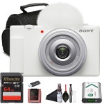소니 ZV-1 디지털 브이로그 카메라 화이트(DCZV1/W) - 20.1MP 1인치... 렌즈, 4K HDR 비디오, 64GB 카드 포함 플립 스크린, : 라이프설렘