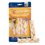 펫 팩토리 - 케어츄즈 비프 콜라겐 개 간식(5, 6-7인치 스키니 브레이드 스틱 팩), 미국산 비프하이드 개 츄, 관절 지지, 치아 건강, 염증... 