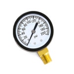 Qolekog 1/4 NPT 200Psi 스틸 경제적 다목적 압력 게이지(황동 내부 2 다이얼 디스플레이 하단 마운트 포함) : 오버시스샵