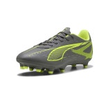 PUMA 남성용 울트라 5 플레이 펌, 인공 그라운드 축구 클리트 스니커즈, 매트 에이지드 실버-옐로우 얼러트-퓨마 실버, 12 1 Black/White 7... 