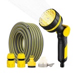 35피트 정원 호스, 노즐 및 1/2인치 간편한 릴 보관, 야외 물 있는 스프링클러, 금속 누수 x 고압 방지(35피트) 카트용 유연한 피팅이... 