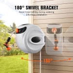 정원 잔디 세차를 벽걸이 호스 되감기 회전식 5/8인치 180 워터 릴, 릴 자동 위한 65피트 접이식 : 굿아우라