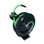 다이내믹 파워 3/8인치 x 50피트 산업용 에어 호스가 장착된 대형 호스 릴 - 자동 수축 및 자동 래치 메커니즘, 300 PSI DP-HL-03050V... 