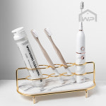 규조토 칫솔꽂이 치약 전동칫솔 거치대 4구, 대리석 골드 : 윈프라이스