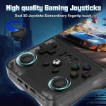 R36MAX 레트로 휴대용 게임 콘솔 4인치 IPS 포켓 메인스트림 미니 아케이드 4000mAh 20+ 카드 64G 화면 TF 에뮬레이터 Black : 더고은 Plus