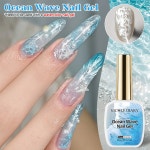 니콜 데어리 15ML 버블 웨이브 글루 화이트 네일 폴리쉬 여름 포케 바니쉬 UV LED 오프 네일아트 매니 Watercolor Nail Gel : 셀렉투하우스