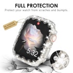 애플 워치 40mm와 호환되는 KADES 네잎 클로버 블링 범퍼 케이스, 시리즈 SE /6/5/4용 풀 다이아몬드 보호 PC 프레임 커버, 여성용... 