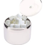 소로 에센셜 - 10온스. 노치 힌지 뚜껑 2개 세트가 있는 스테인리스 스틸 설탕 캔 설탕 그릇 설탕 병 양념 병 조미료 냄비 향신료 설탕 용기 용기... 