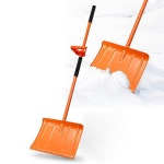 인체공학적 노동력 절약 핸들 도구가 장착된 67인치 진입로용 대형 제설 삽, 야외 주차장용 대형 삽으로 제설, 오렌지 : 더이랑바잉