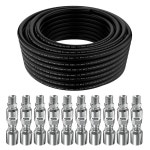 50피트 3/8인치 유압 호스(10Pcs 3/8 JIC 37 암수 및 10Pcs 3/8인치 NPTF 남성 유압 호스 피팅 W.P.53MPA / 7685PSI) : 오버시스샵