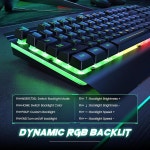 RisoPhy PC419 RGB Gaming Keyboard, 7 Single Color Backlits, 104 Keys Metal Panel, Silent Keys, Wrist : 가온별밤