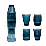 리피탈리 코이 피쉬 디자인 음용 안경 쌓을 있는 컬러 음료 유리 음료용 해상 유리 제품 가정 장식용 물고기 모양 4세트 레이크 블루 Ocean... 