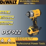 디월트 20V 배터리 DCF922 전동 임팩트 렌치 충전식 고토크 406Nm(역회전) 1/2인치 2500 RPM 범용 전동 공구 : 이육컴퍼니
