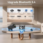 게임 4K 1080P WiFi 키스톤 아케이드 블랙용) 오토 미니 비전 6 13 5.4 프로젝터 블루투스 프로젝터(게임 레트로 안드로이드 : 더고은 Plus