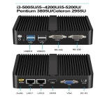 팬리스 미니 PC 인텔 J1900 i5-5200U 2개 이더넷 포트 COM DB9 HDMI VGA 확장 WiFi 4G LTE 지원 윈도우 : 설악소소온