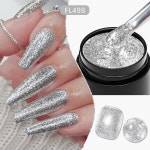 FOUR LILY 8ML 골드 스파클링 플래티넘 네일 글리터 오래 지속되는 세미 퍼머넌트 아트 페인팅 바니시 디자인 A0044 1 : 셀렉투하우스