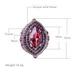 CKHAO 여성 반지 - 32mm 터키 스타일 퍼플 보석 빈티지 주얼리 J0769PURPLE : YG 스토어