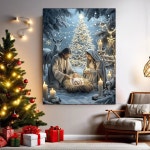 아트 키트 및 젬 5D 키트(12x16인치) 성인 가정 장식용 선물 키트, 풀 초보자를 드릴 크리스천 위한 출생 페인팅 DIY G6713-US : 더고은 Plus