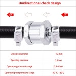 연료 가솔린 라인 오일 M-H-032-10mm를 위한 4Pcs 6-12mm 범용 조절 호스 클램프가 있는 mxuteuk 2Pcs 3/8 10mm 알루미늄 실버 논 리턴... 