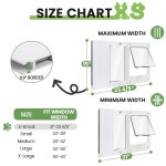 Petoasis 반려동물 창문 너비 58 높이 2cm 20cm 3cm 드릴 75인치 38인치 53 없음 열림 적합 위한 96 설치 5cm 10 소형견을 창문에 고양이... 