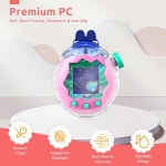 타마고치 파라다이스 케이스 - 귀여운 만화 커버와 탈부착 가능한 랜야드가 있는 PC 보호 하드 쉘, 타마고치 파라다이스 가상 애완동물 기계용... 