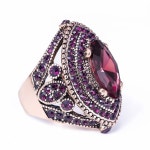 CKHAO 여성 반지 - 32mm 터키 스타일 퍼플 보석 빈티지 주얼리 J0769PURPLE : YG 스토어