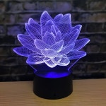 아크릴 로터스 LED 나이트 라이트 7 색 변경 USB 3D 테이블 램프 침실 원격 야간 조명 어린이 생일 선물 룸 장식 홈 : 포리나인코퍼레이션