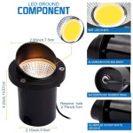 엘레글로 LED 저전압 조경등, 12-24V AC/DC 차폐형 우물(10팩) 지중등 방수 도로용 포장 3000K IP67 10 Pack : 글직자