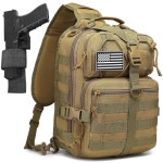 ATBP 전술 크로스바디 백팩 대형 슬링 팩, 홀스터 숄더백 포함 아웃도어 하이킹 캠핑 1 Gray Grey : 직구의민족.