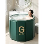 욕조 가정용 전신 목욕통 기본 신형 그린 반신욕기 패키지 G 80cm 1 신록 G [전개 즉시 사용 가능 장착 면제 : 별이네마켓002