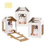 윈도우가 있는 WIN H 톨 케이크 상자, 10x10x10 인치, 손잡이, 계층형 운반 용기, 흰색, 3팩 White-10inch-1P : 소로상회