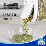 MR SIGA 밀폐 시 디스펜서 세트 건조물 보관 용기 견과류 콩 스낵 BPA 프리 1 3L / 37 Qt 소형 투명 2팩 : 구마 Shop