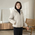 고운나래 니트블록 패딩점퍼 엄마옷 엄마선물 겨울패딩 : 고운나래몰