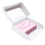 Huoshange 15 팩 14x10x3.75 인치 자동 팝업 대형 직사각형 케이크 상자... 케이크, 컵케이크, 브라우니, 파이 & 도넛용 화이트 베이 : 소로상회