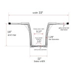 WeiSen 14인치 유인원 행거 핸들바, 스포츠스터 84-22와 호환되는 1 1/4인치 소프트테일 84-24 장착, 다이나 93-17 로드 글라이드 98-13... 