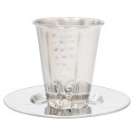 기프트웨어 스테인리스 스틸 키드러시 컵과 플레이트 u2013 프리미엄 퀄리티 3인치 고블렛 | 와인 컵 및 트레이 세트 (SSKC27) : 소로상회