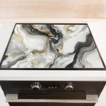 전기 스토브용 사각 스토브탑 커버, 그레이 마블 프린트 모던 데코 오븐 주방 RV용 방진 방수 매트(28 20인치) Marble01 : 소로상회