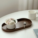 에라토 우딘 월넛 타원 플레이팅 트레이 홈파티 브런치 까페 커피 우드 서빙 쟁반 2size : 그린내상점