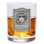 인디애나 메탈 크래프트 13온스 더블 올드 패션 위스키 잔 - 미국산 퓨터 개인 맞춤형 EGA 엠블럼이 있는 미 해병대 : 소로상회