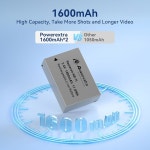 파워엑스트라 NB-7L 2팩 1600mAh 7.4V 캐논 파워샷 G10 G11 G12 SX30용 배터리 및 충전기는 디지털 카메라입니다 : 미라클딜