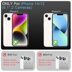 13 케이스 14 360 회전 자성 금속 스탠드 화면 보호기 2개 렌즈 포함 충격 방지 실리콘 휴대폰 MagSafe 다크 퍼플 호환 가능 Black... 