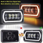 화이트 옐로우 헤일로 링 하이 로우 씰드 빔 H4651 H6545 H4668 H4656 LED 헤드라이트 교체용 켄워스 세미 트럭 피터빌트 379... 