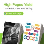 울라둔 901 컬러 잉크 카트리지 오피스젯 4500 J4500 J4524 J4540 J4550 J4580 J4624 J4640 J4660 프린터용으로 재제조 1개의 트라이... 