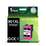 아세토너 901XL 컬러 잉크 카트리지 1팩 901 901 XL 잉크용으로 재제조된 OfficeJet J4680 J4580 J4500 시리즈 J4624 J4640 J4524... 