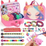 8세에서 12세 사이의 소녀들을 위한 팔찌 만들기 키트 선물 1200 컬러풀 천 고무 밴드 직조 베틀 우정 완성 DIY 예술 및 공예 장난감 여아... 