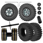 RCYouHot RC 1.3 비드록 타이어 휠 1/18 1/24 Trx4m SCX24 FCX24 어센션... 3인치 림 소프트 고무 타이어, 티타늄 : 인피니티딜