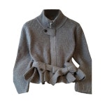 여성 두꺼운 니트 스웨터 코트 겨울 하이 칼라 긴 소매 따뜻한 플리스 스타일 벨트 드 웨이스트 아우터웨어 재킷 아이보리 라지 : 현원샵36