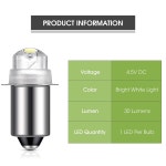 호노슨 3피스 손전등 전구 55-루멘 4.5볼트 LED 베이오넷 10년 수명, 베이스 교체 크립톤 41-1644 토치용 : 글직자