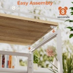 소로그라 소형 접이식 책상 31 5인치 LED 조명과 모니터 스탠드가 있는 컴퓨터 침실 홈 오 용 작업용 휴대용 테이블 오크 31 5 inch... 