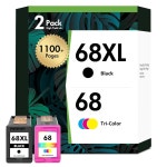 6155e 6555e 프린터용 68XL 잉크 카트리지 블랙 컬러 콤보 팩 6100e 6500e 시리즈 68e 6155e 6555e 6152e 6552e 6558e 6165e 블랙... 